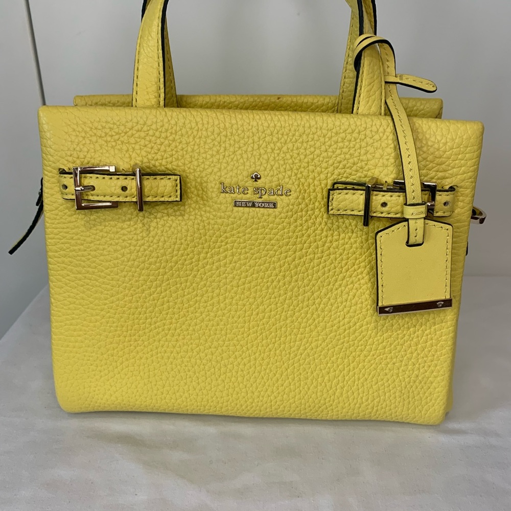 🎁Kate Spade Leather Yellow Mini Square Satchel Tote- Excellent Condition